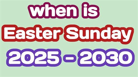 easter sunday 2030 date